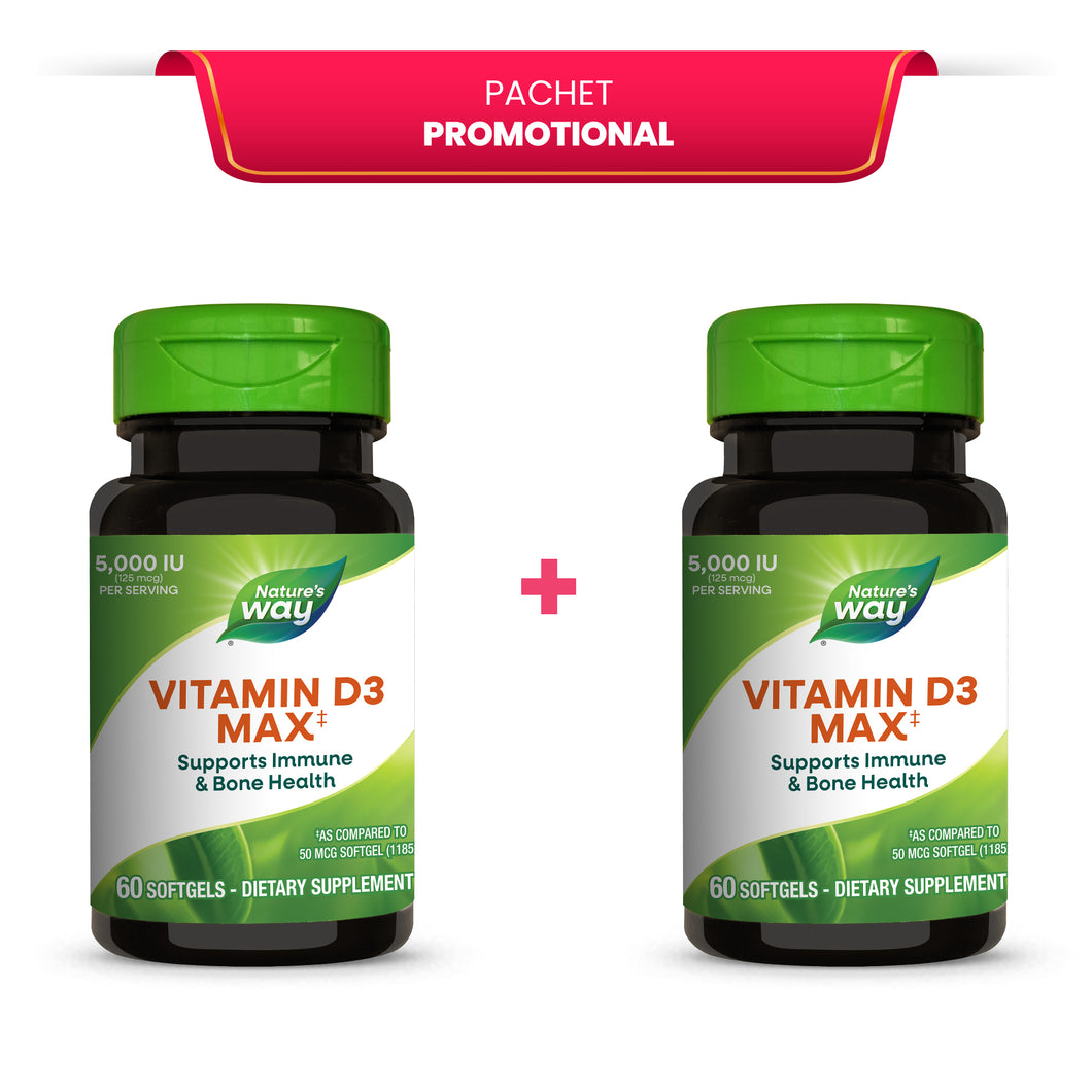 Pachet Promotional 2x Vitamin D3 5000UI, 60 caps moi